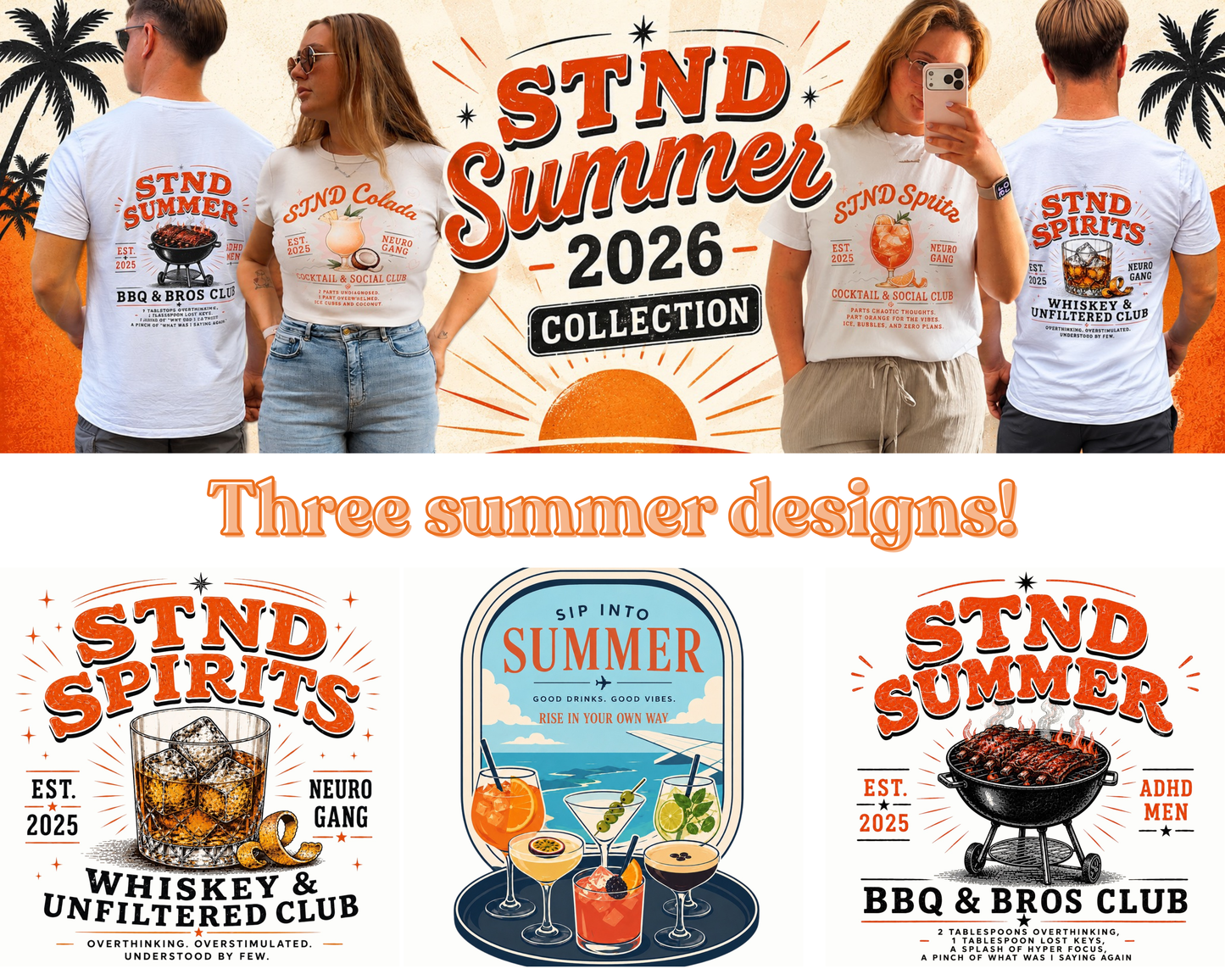 STND Summer Men's Slim Fit Tee | Neurodivergent-Led Streetwear - STND Collective